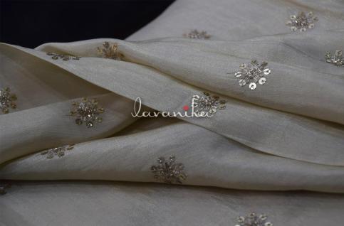 Sequin and Zari embroidery on Dyeable Tissue Fabric Dno334298RFD
